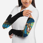 Gold Coast Titans Rugby Arm Sleeves Tribal Polynesian Power Art - Lightning Mascot