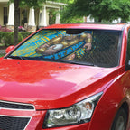 Gold Coast Titans Rugby Auto Sun Shade Tribal Polynesian Power Art - Lightning Mascot