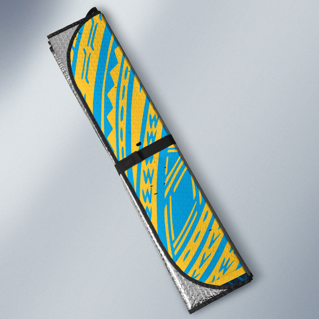 Gold Coast Titans Rugby Auto Sun Shade Tribal Polynesian Power Art - Lightning Mascot