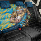 Gold Coast Titans Rugby Back Car Seat Cover Tribal Polynesian Power Art - Lightning Mascot
