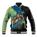 Gold Coast Titans Rugby Baseball Jacket Tribal Polynesian Power Art - Lightning Mascot