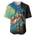 Gold Coast Titans Rugby Baseball Jersey Tribal Polynesian Power Art - Lightning Mascot