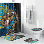 Gold Coast Titans Rugby Bathroom Set Tribal Polynesian Power Art - Lightning Mascot