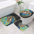 Gold Coast Titans Rugby Bathroom Set Tribal Polynesian Power Art - Lightning Mascot