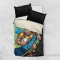 Gold Coast Titans Rugby Bedding Set Tribal Polynesian Power Art - Lightning Mascot