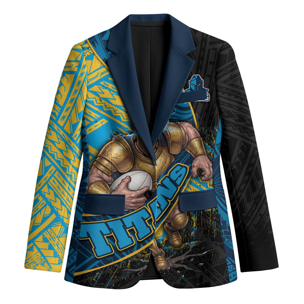 Gold Coast Titans Rugby Blazer Tribal Polynesian Power Art - Lightning Mascot