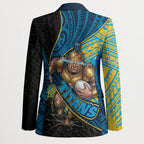 Gold Coast Titans Rugby Blazer Tribal Polynesian Power Art - Lightning Mascot