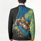 Gold Coast Titans Rugby Blazer Tribal Polynesian Power Art - Lightning Mascot