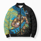 Gold Coast Titans Rugby Bomber Puffer Jacket Tribal Polynesian Power Art - Lightning Mascot