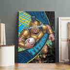 Gold Coast Titans Rugby Canvas Wall Art Tribal Polynesian Power Art - Lightning Mascot