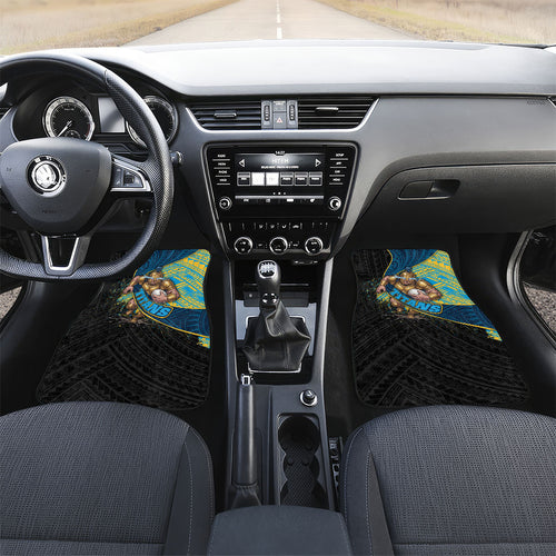 Gold Coast Titans Rugby Car Mats Tribal Polynesian Power Art - Lightning Mascot