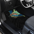Gold Coast Titans Rugby Car Mats Tribal Polynesian Power Art - Lightning Mascot