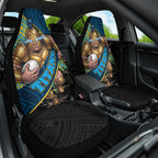 Gold Coast Titans Rugby Car Seat Cover Tribal Polynesian Power Art - Lightning Mascot