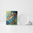 Gold Coast Titans Rugby Ceramic Mug Tribal Polynesian Power Art - Lightning Mascot