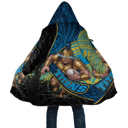 Gold Coast Titans Rugby Cloak Tribal Polynesian Power Art - Lightning Mascot