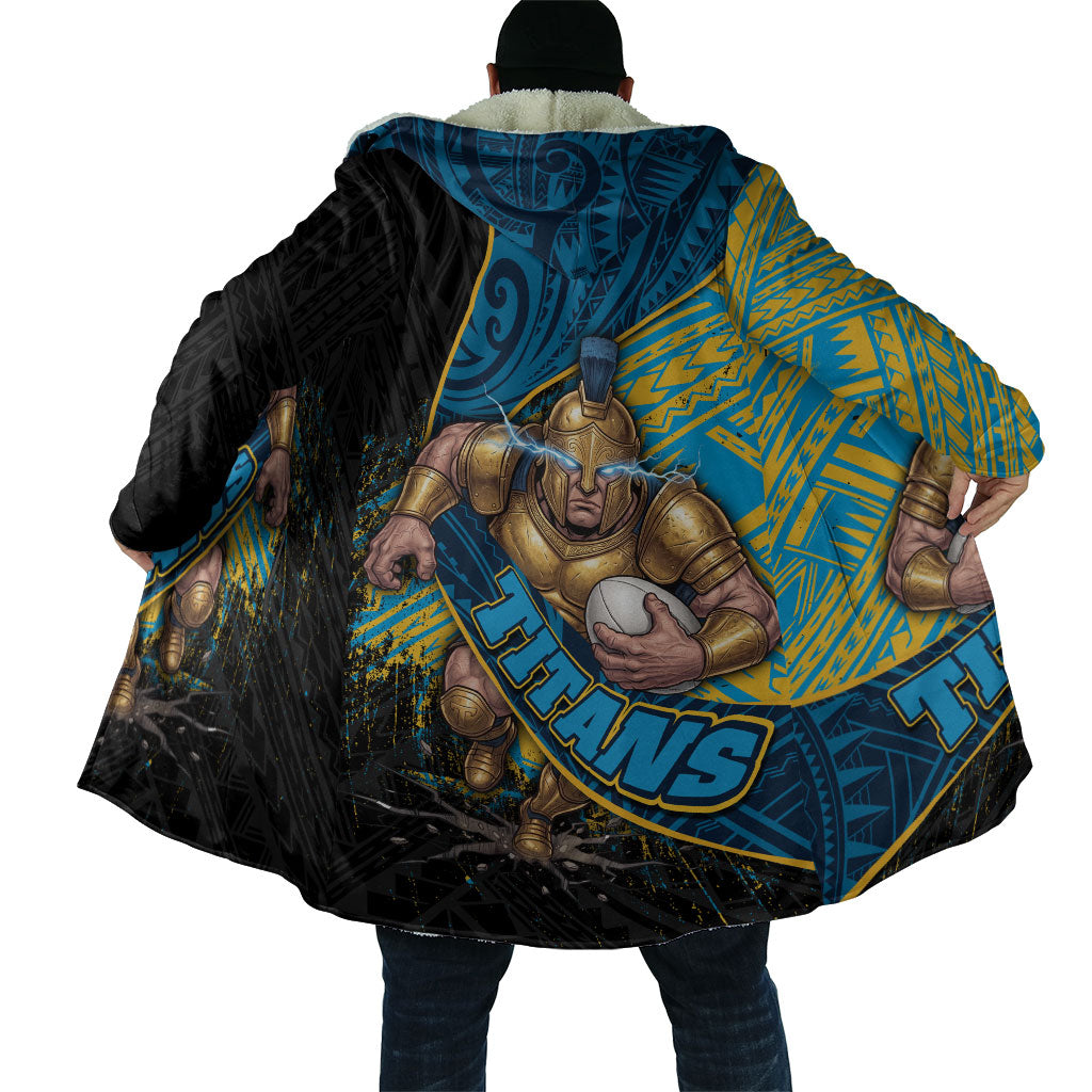Gold Coast Titans Rugby Cloak Tribal Polynesian Power Art - Lightning Mascot