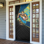 Gold Coast Titans Rugby Door Cover Tribal Polynesian Power Art - Lightning Mascot