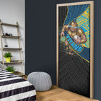 Gold Coast Titans Rugby Door Cover Tribal Polynesian Power Art - Lightning Mascot