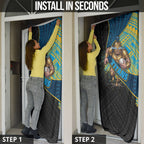 Gold Coast Titans Rugby Door Cover Tribal Polynesian Power Art - Lightning Mascot