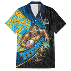 Gold Coast Titans Rugby Family Matching Mermaid Dress and Hawaiian Shirt Tribal Polynesian Power Art - Lightning Mascot