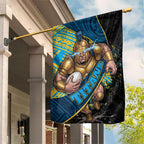 Gold Coast Titans Rugby Garden Flag Tribal Polynesian Power Art - Lightning Mascot