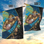 Gold Coast Titans Rugby Garden Flag Tribal Polynesian Power Art - Lightning Mascot