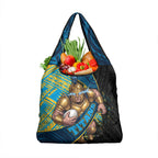 Gold Coast Titans Rugby Grocery Bag Tribal Polynesian Power Art - Lightning Mascot