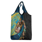Gold Coast Titans Rugby Grocery Bag Tribal Polynesian Power Art - Lightning Mascot