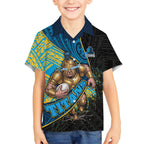 Gold Coast Titans Rugby Hawaiian Shirt Tribal Polynesian Power Art - Lightning Mascot