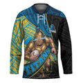 Gold Coast Titans Rugby Hockey Jersey Tribal Polynesian Power Art - Lightning Mascot