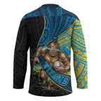 Gold Coast Titans Rugby Hockey Jersey Tribal Polynesian Power Art - Lightning Mascot