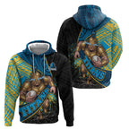 Gold Coast Titans Rugby Hoodie Tribal Polynesian Power Art - Lightning Mascot