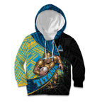Gold Coast Titans Rugby Kid Hoodie Tribal Polynesian Power Art - Lightning Mascot