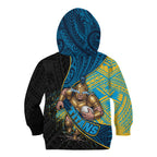 Gold Coast Titans Rugby Kid Hoodie Tribal Polynesian Power Art - Lightning Mascot