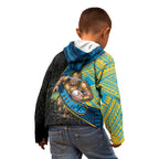 Gold Coast Titans Rugby Kid Hoodie Tribal Polynesian Power Art - Lightning Mascot