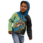 Gold Coast Titans Rugby Kid Hoodie Tribal Polynesian Power Art - Lightning Mascot