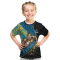 Gold Coast Titans Rugby Kid T Shirt Tribal Polynesian Power Art - Lightning Mascot