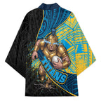 Gold Coast Titans Rugby Kimono Tribal Polynesian Power Art - Lightning Mascot