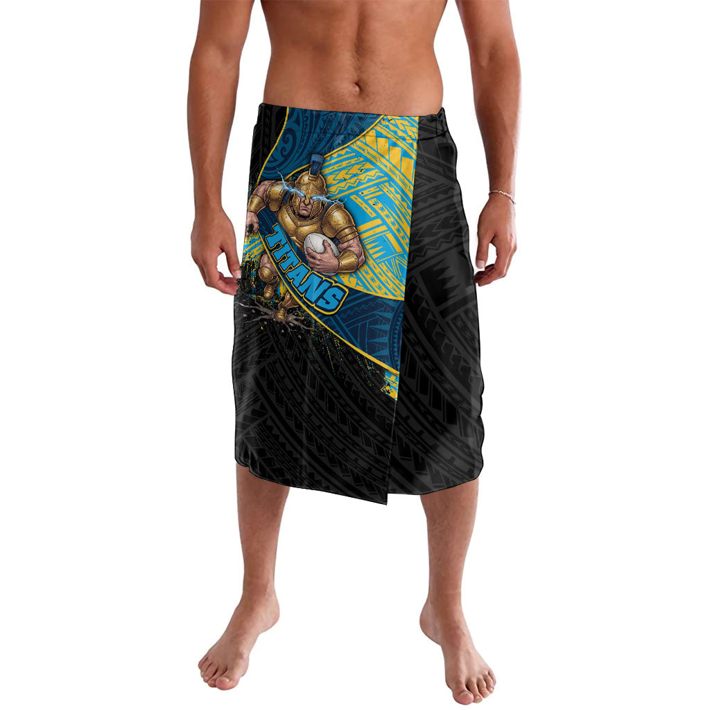 Gold Coast Titans Rugby Lavalava Tribal Polynesian Power Art - Lightning Mascot