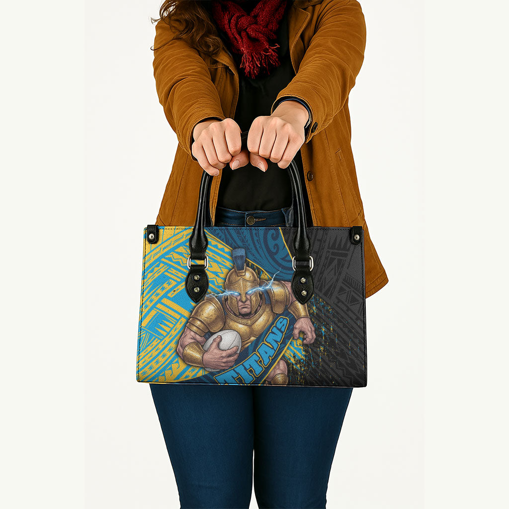Gold Coast Titans Rugby Leather Bag Tribal Polynesian Power Art - Lightning Mascot