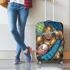 Gold Coast Titans Rugby Luggage Cover Tribal Polynesian Power Art - Lightning Mascot