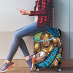 Gold Coast Titans Rugby Luggage Cover Tribal Polynesian Power Art - Lightning Mascot