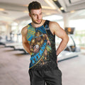 Gold Coast Titans Rugby Men Tank Top Tribal Polynesian Power Art - Lightning Mascot