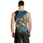 Gold Coast Titans Rugby Men Tank Top Tribal Polynesian Power Art - Lightning Mascot