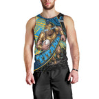 Gold Coast Titans Rugby Men Tank Top Tribal Polynesian Power Art - Lightning Mascot