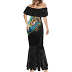 Gold Coast Titans Rugby Mermaid Dress Tribal Polynesian Power Art - Lightning Mascot