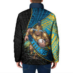Gold Coast Titans Rugby Padded Jacket Tribal Polynesian Power Art - Lightning Mascot