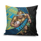 Gold Coast Titans Rugby Pillow Cover Tribal Polynesian Power Art - Lightning Mascot