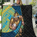 Gold Coast Titans Rugby Quilt Tribal Polynesian Power Art - Lightning Mascot
