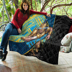 Gold Coast Titans Rugby Quilt Tribal Polynesian Power Art - Lightning Mascot
